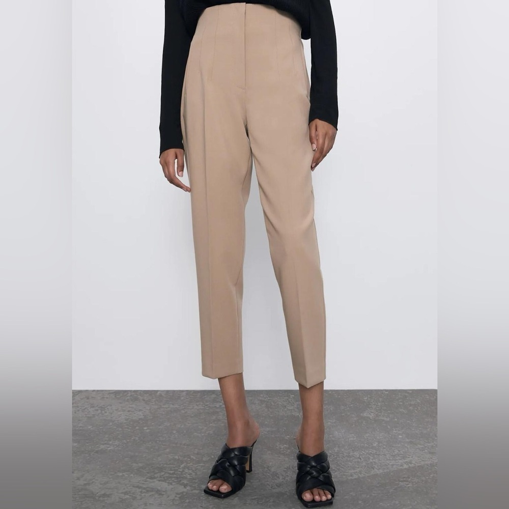 Zara Beige Ankle-Length Women's Pants Sz M